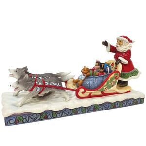 NIB! Enesco Jim Shore Heartwood Creek Santa Dog Sledding Figurine